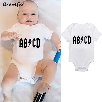Odzież dla noworodków kombinezony nowe letnie dzieci chłopcy dziewczynki z krótkim rękawem ABCD bawełnianej body Dziecięce kombinezony 2018 kombinezony dla Dzieci 0-24 m