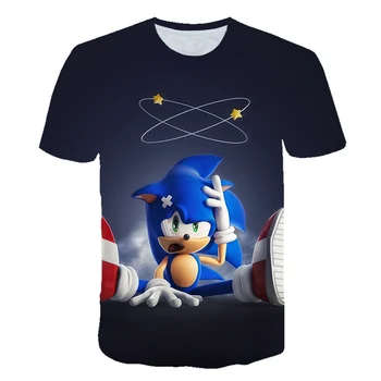 Odzież męska lato z krótkim rękawem 3D kreskówka drukowanych Sonic t-shirt dla dorosłych ulica nastolatek 3D kreskówka topy Tee