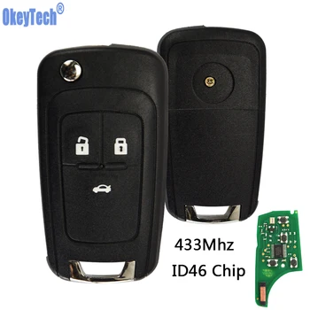 OkeyTech Car Remote Key DIY do OPEL/VAUXHALL 433 Mhz z chipem ID46 do Astra J Corsa E Insignia Zafira C 2009-2016 2 3 4 przycisk