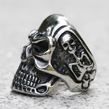 Osobowość punk gothic rock czaszka pierścień męskie 316L stal nierdzewna motocykl rowerzysta pierścień gumtree człowiek hip hop biżuteria akcesoria