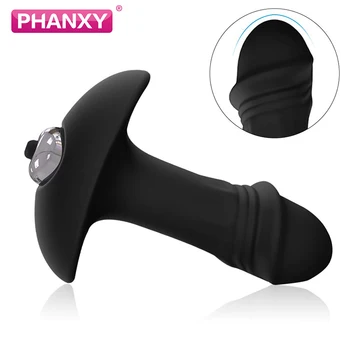 PHANXY korek analny z wibracjami korek analny dla mężczyzn medyczna miękki silikonowy korek analny 7 Speed ButtPlug dorosłych sex zabawki dla kobiet