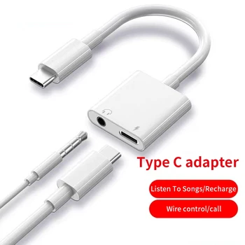PINZHENG USB Type C Splitter 2 in 1 Audio Fast Charge Type C do 3,5 mm adapter do słuchawek dla Google Pixel Huawei Xiaomi Oneplus