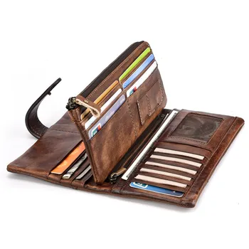 PNDME moda vintage skóra naturalna portfel męski casual prosty ręcznie wysokiej jakości skóry wołowej długa strzała karty kredytowe portfel