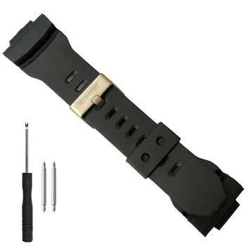 PU żywica Ruber watchband pasek do Casio G-shock GA-GA 150-200 GA-310 GLX-150 GAS-100 GAW-100 wymienna bransoletka czarny