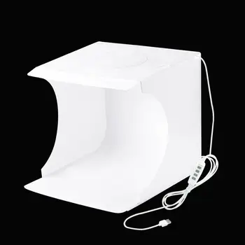 PULUZ Soft Light Tricolor Mini Foldable LED Ring Light Photography Studio Lightbox Shooting Tent Kit Box Studio Fotografico
