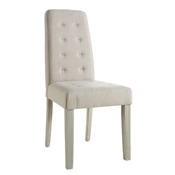 Pakiet 4 krzesła do salonu, jadalni, tapicerowane w piasku tkanki i struktury w twardym drewnie sosny 45x95cm