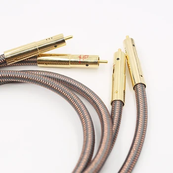 Para 40-lecie wydanie OCC czysta miedź Interconnect RCA kabel audio pozłacane styki