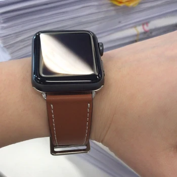 Pasek z naturalnej skóry dla Apple Watch band 44 mm 40 mm mc band 42 mm correa 38 mm bransoletka apple watch Series 6 se 5 4 3 2 Pasek