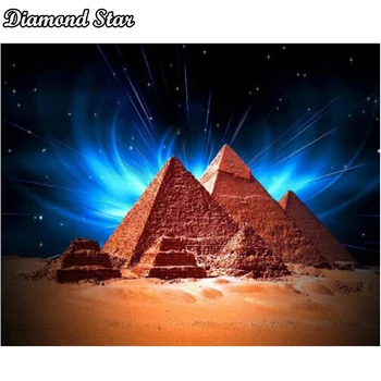 Pełna kwadratowy wiertło Diament 5D DIY Diament malarstwo egipskie piramidy wzory haftu rhinestone mozaika, malarstwo wystrój