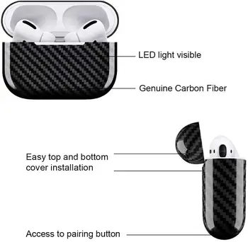 Pokrowiec na AirPods Pro Luxury 3K Carbon Fiber Apple Airpods Conque Earphone Protector Case Protector for Air Pods Pro Cases