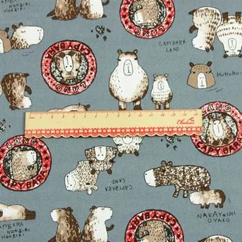 Połowa Jarka gęstnieje bawełnianą szmatkę z kreskówek zwierząt nadrukiem handmade DIY torba do szycia tkaniny CR-617