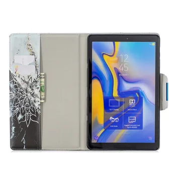Print PU Tablet Cover For Samsung galaxy Tab A 10.5 inch SM-T590 T595 T597 2018 Auto Sleep, Wake Smart Cover With Card Solt