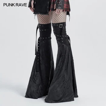Punk rave damska metal punk spalony spodnie noga rękaw casual serpentyn ciśnienie kleju otwór na drutach Róg spalony spodnie noga rękaw
