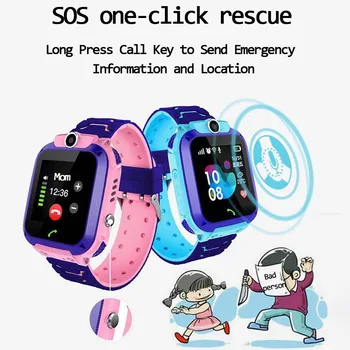 Q12 dzieci inteligentne zegarki SOS Phone Watch Smartwatch dla dzieci z kartą Sim zdjęcia wodoodporny IP67 dla dzieci prezent dla IOS Android