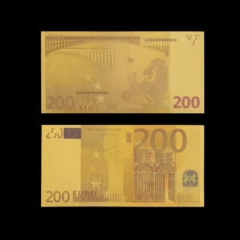 RH 7 szt./lot 5 10 20 50 100 200 500 euro złote banknoty w 24K złota fałszywe banknoty do kolekcjonerskich zestawów banknotów euro