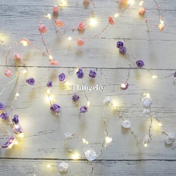 Rose Pearl LED copper wire String lights Pearlized Battery/USB Fairy Light for Wedding Home Party Christmas Garland Decorations