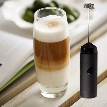 Ręczny spieniacz mleka z modelem druku kawy 16pcs potężny elektryczny spieniacz ubijak do kawy cappuccino сливочник ubijacz do jaj