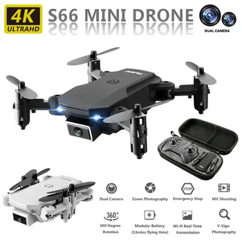 S66 mini pocket drone z 4K podwójny aparat fotograficzny optyczny strumień pozycjonowania składany RC Quadcopter RTF