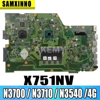 SAMXINNO X751NV oryginalna płyta główna do laptopa ASUS X751N płyta główna X751NV z 4 GB pamięci ram N3700 / N3710 / N3540