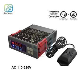 SHT2000 AC 110-220 w cyfrowy regulator temperatury i wilgotności domowy lodówka termostat Humidistat termometr higrometr Max 10A