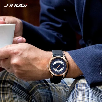 SINOBI wysokiej jakości luksusowe męskie kreatywne zegarek wojskowy skóra Kwarcowy zegarek męskie zegarki sportowe prezenty zegarki reloj