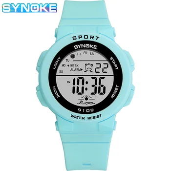 SYNOKE Digital Watch Women 50M wodoodporny elektroniczne zegarki sportowe Mężczyźni Kobiety fitness gumowe cyfrowy zegarek Lady LED Zegarki