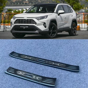 Samochód średnica próg próg nakładka próg pokrywa wykończenie 4szt ze stali nierdzewnej do Toyota RAV4 2019 2020 akcesoria samochodowe