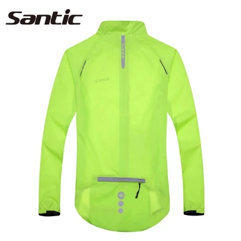 Santic męska kurtka rowerowa Jersey rower wiatroszczelna oddychająca +UPF30 wodoodporna skóra płaszcz zielony jazda na Rowerze folia przeciwdeszczowa