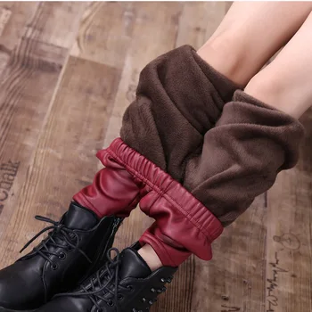 SheeCute dziewczyny legginsy wysokiej jakości sztuczna skóra spodnie dla dzieci na drutach sztuczna skóra zimowe ciepłe legginsy WCH697