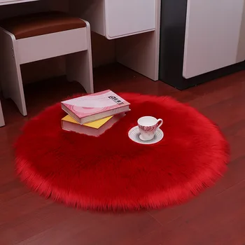 Sholisa Faux Fur Area Rug puszysty dywan okrągły kształt 6 cm Stos puszysty dywan do salonu, sypialni Sea Set Home Deco 6 rozmiarów