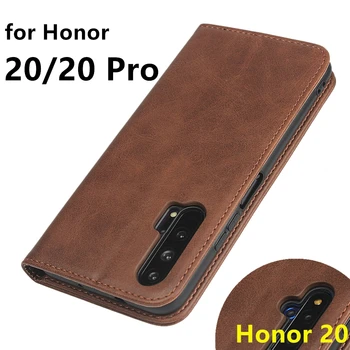Skórzany pokrowiec do Huawei Honor 20 flip etui uchwyt karty kabura przyciąganie magnetyczne etui do Huawei Honor 20 Pro Honor20