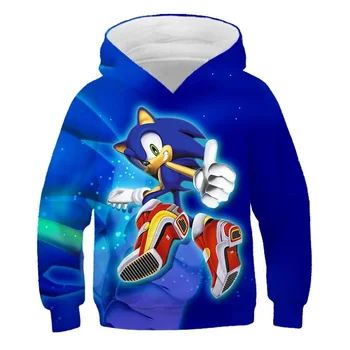Sonic 3D New Fashion sweter Bluza dzieci casual bluza z długim rękawem 3D chłopcy/dziewczyny odzież rodzic-dziecko kreskówka styl płaszcz