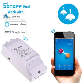 Sonoff Dual R2 2CH Wifi Smart Switch Home Remote Control Wireless Switch uniwersalny moduł Timer Switch Smart Home Controller