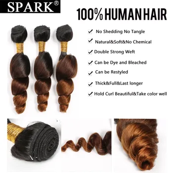 Spark Brazylijskie Wiązki Ludzkich Włosów Z Frontalnym Ombre Loose Wave Hair Remy Human Hair Frontal With Bundles Medium Ratio