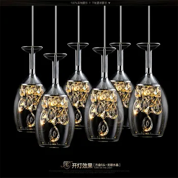 Spersonalizowane led wino szkło żyrandol salon jadalnia bar lampy dekoracyjne lampy kryształowy żyrandol darmowa wysyłka