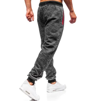 Spodnie dresowe mężczyźni bieganie codzienne temat sportowe spodnie oddychające średniej talii elastyczny sznurek dres kieszeń na zamek hip-hop spodnie