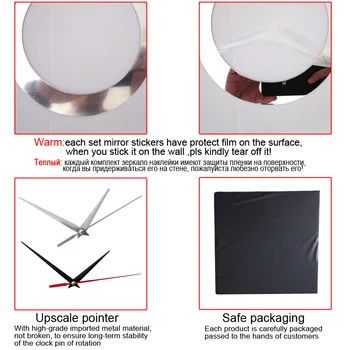 Sprzedaż diy lustro materiał akrylowy ściany naklejki krótki styl jedna osoba igły kwarcowy zegar ścienny home decor zegar ścienny