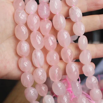 Sprzedaż hurtowa 13-18 mm naturalna różowa Kwarta Smoth Freeform Beads 15