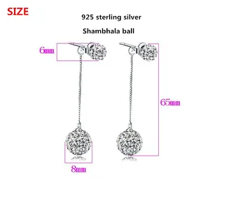 Sprzedaż hurtowa srebrzona moda, błyszczący Kryształ Szambala panie długie frędzle kolczyki pręta biżuteria spadek wysyłka kobiety prezent