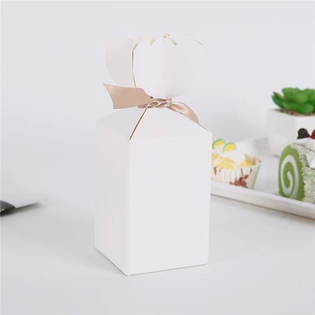StoBag 20szt Biały papier pakowy twórcza ślubne pudełko czekoladek ogon ryby Wazy Whit Taśma dekoracje ślubne pudełko do pakowania cukierków