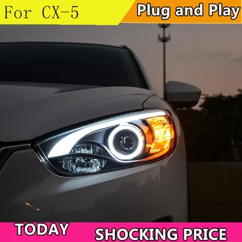 Stylizacja samochodu Mazda CX-5 reflektory 2011-CX5 reflektory led DRL bi-ksenonowe soczewki wysoki mijania parking światła przeciwmgielne