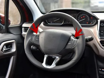 Stylizacja samochodu chromowane ozdoby kierownicy nakładka naklejka do Peugeot 208 GTI 2008-2017 akcesoria