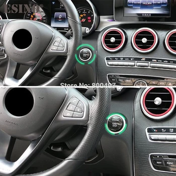 Stylizacji samochodów włókna węglowego 3D silnik Start Stop przycisk zapłonu urządzenie pokrywa nakładka dla Mercedes Benz C GLC GLE GLS CLA