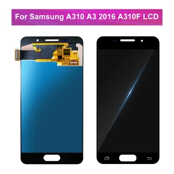 Super AMOLED A310 wyświetlacz do Samsung Galaxy A310 A3 2016 wyświetlacz LCD ekran dotykowy Digitizer części zamienne do A310F LCD