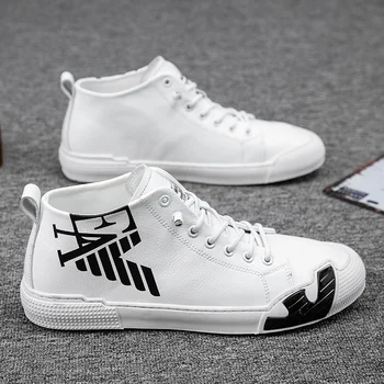 Superstar Trend Letter Print casual biała obuwie Męskie moda na wysokie buty do biegania dla mężczyzn mikrofibra miękkie wygodne, płaskie buty mężczyźni