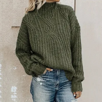 Sweter 2020 Damska golf twist top z dzianiny sweter damski sweter Feamle zimowa odzież swetry temat codziennych koszulki