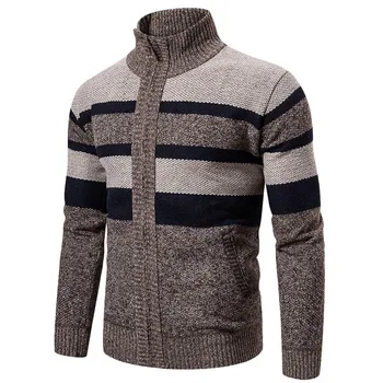 Sweter męski z dzianiny sweter na zamek Zimowe golf płaszcz sweter z długim rękawem mężczyźni abrigo hombre świąteczny sweter płaszcz 2020