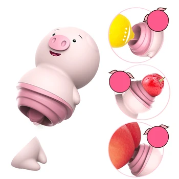 Słodkie mini świńska język wibratory 6 trybów USB moc wibrujące jajko G-spot masażer lizanie łechtaczki pobudzający sex zabawki dla kobiet