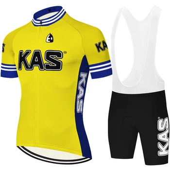 TEAM KAS retro cycling jersey suit men bike shorts summer quick dry equipacion ciclismo verano hombre cycling wear