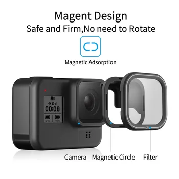 TELESIN ND8 ND16 ND32 Magnetic Filter Set Lens Protector ND Filter dla GoPro Hero 8 Black Action Camera Lens Accessoreis
